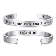 Load image into Gallery viewer, Engraved Inspirational Bible Quotes Cuff Bracelets Bangles for Men and Women