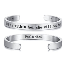 Load image into Gallery viewer, Engraved Inspirational Bible Quotes Cuff Bracelets Bangles for Men and Women