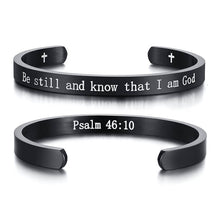 Load image into Gallery viewer, Engraved Inspirational Bible Quotes Cuff Bracelets Bangles for Men and Women
