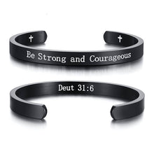 Load image into Gallery viewer, Engraved Inspirational Bible Quotes Cuff Bracelets Bangles for Men and Women